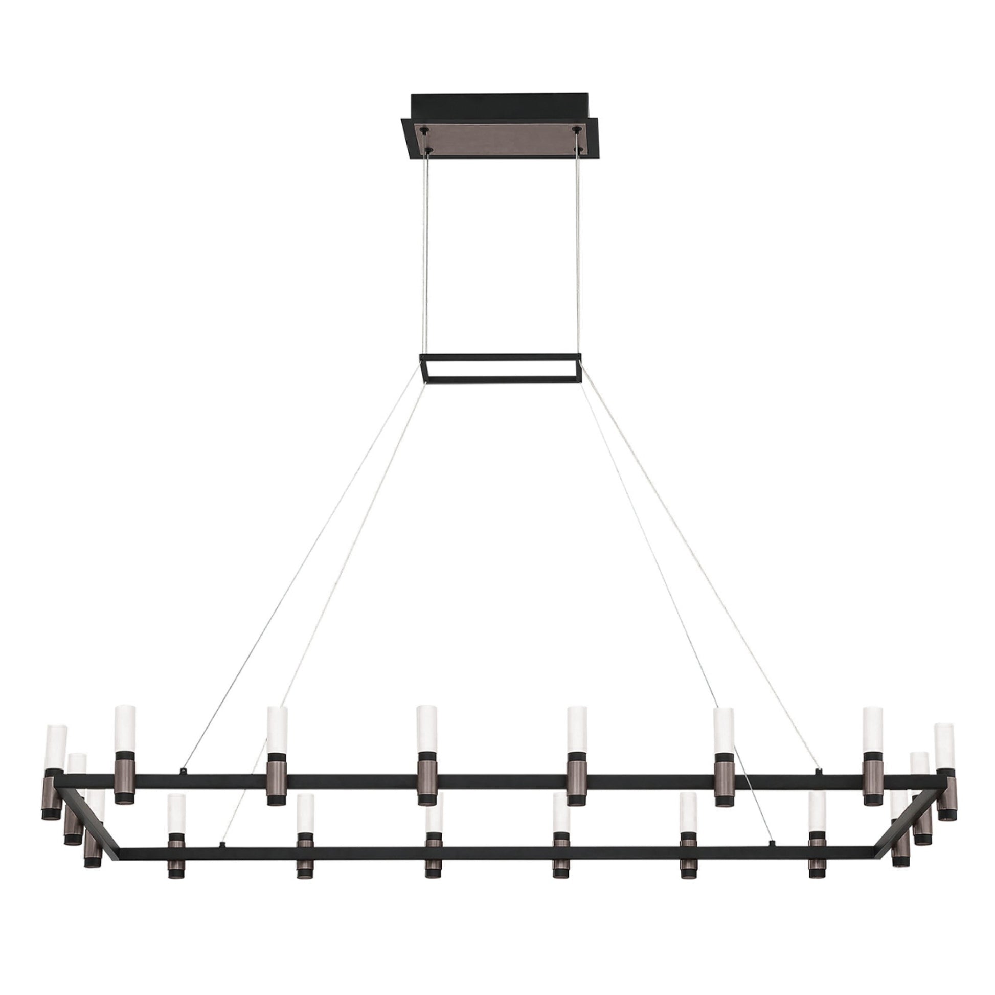 Altamont 18-Light 52" LED Grand Chandelier, Satin Nickel & Black Finish - Bees Lighting