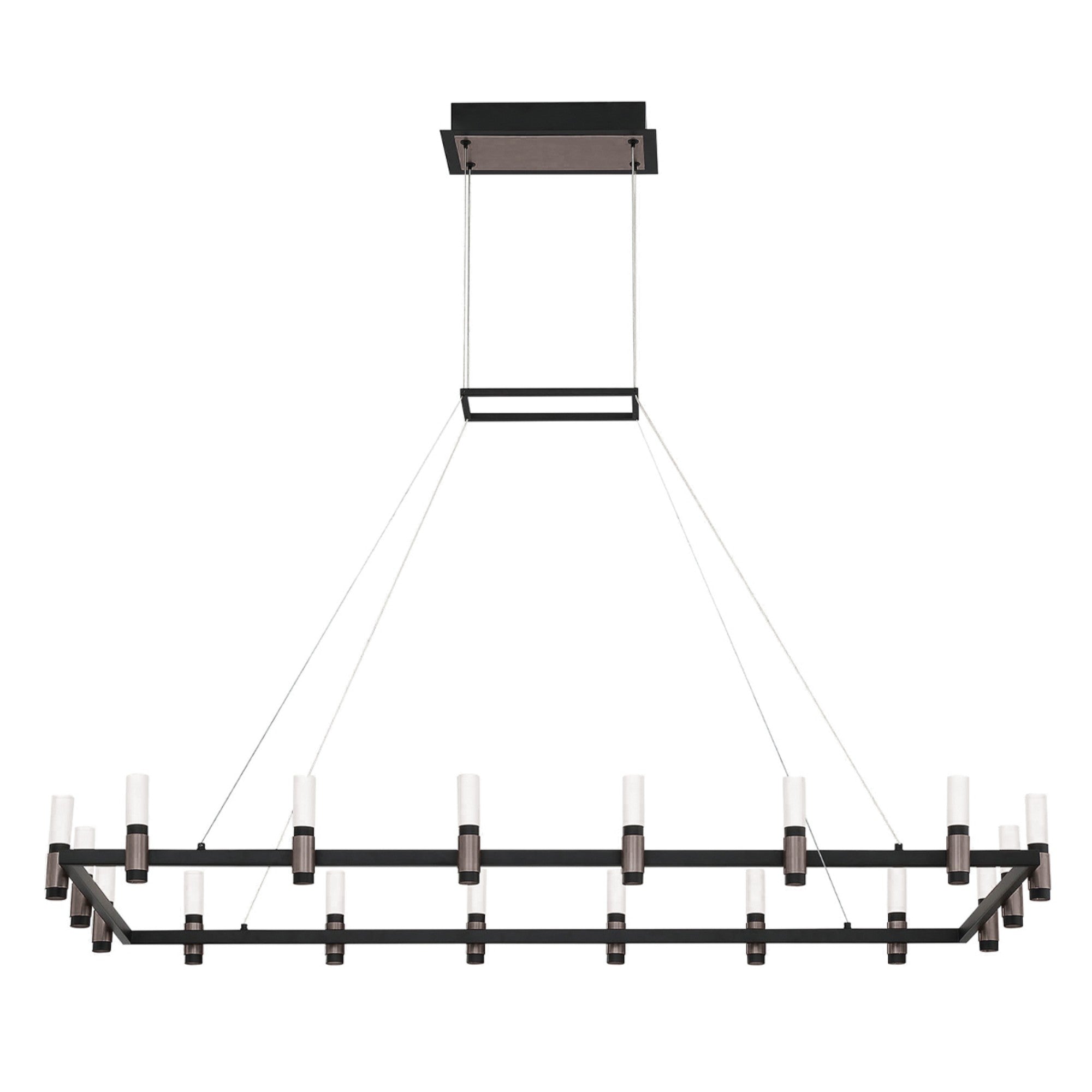 Altamont 18-Light 52" LED Grand Chandelier, Satin Nickel & Black Finish - Bees Lighting