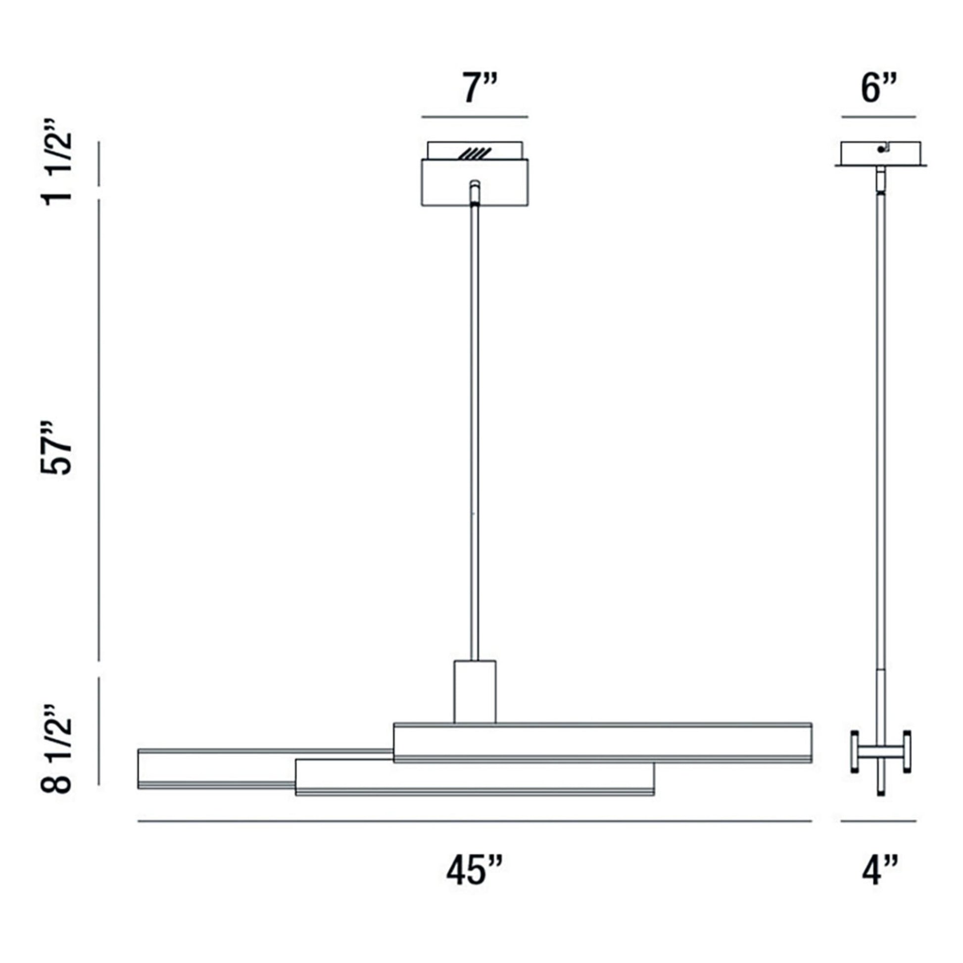 Cameno 45" LED Linear Chandelier, Black Finish - Bees Lighting