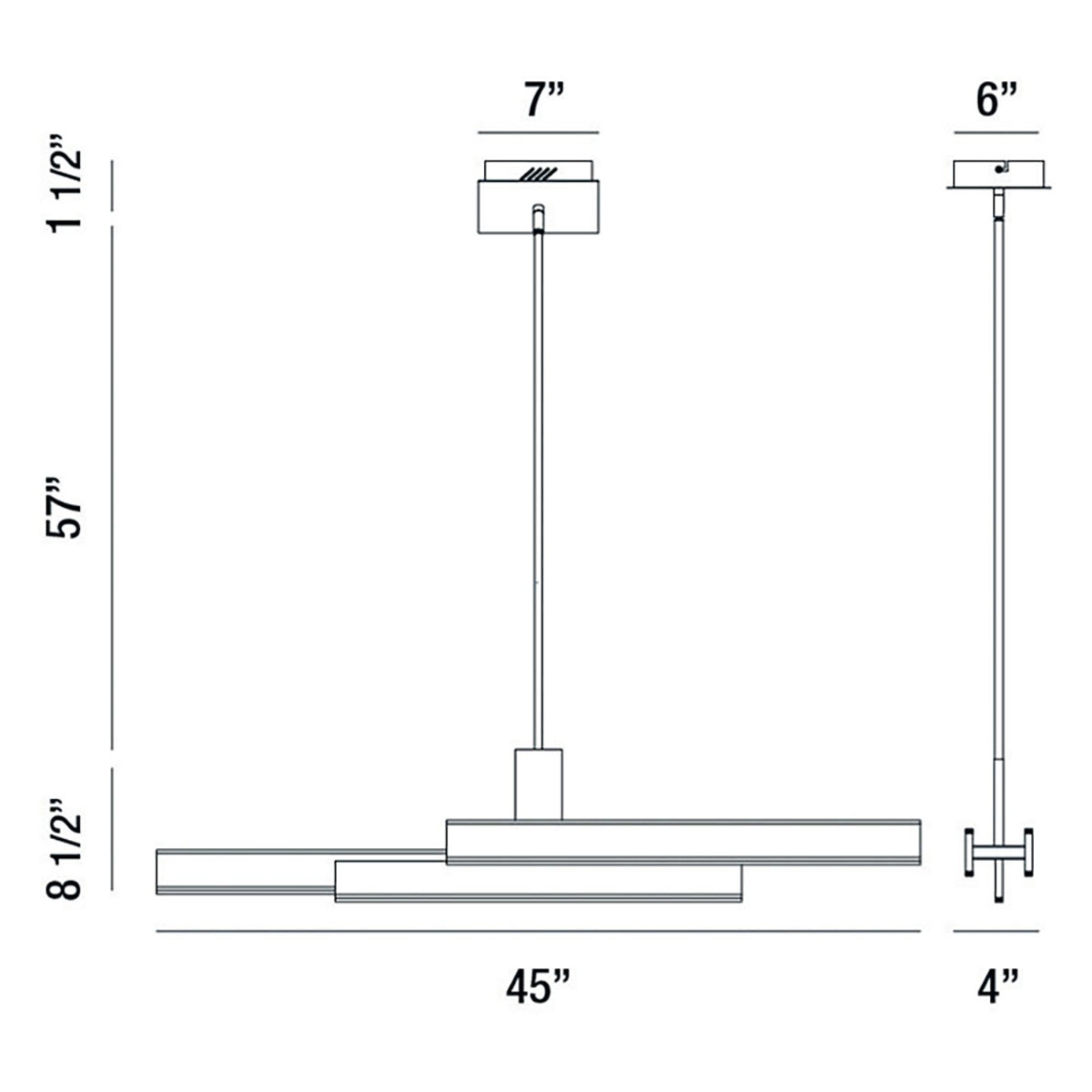 Cameno 45" LED Linear Chandelier, Black Finish - Bees Lighting
