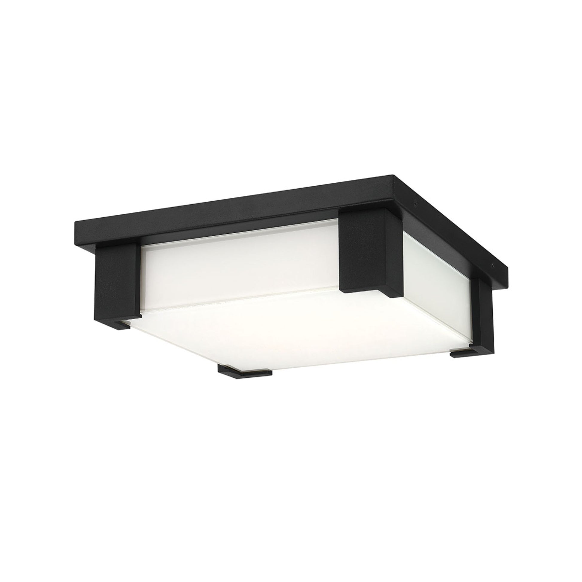 Thornhill 12" LED Outdoor Flush Mount, Black Finish - Bees Lighting