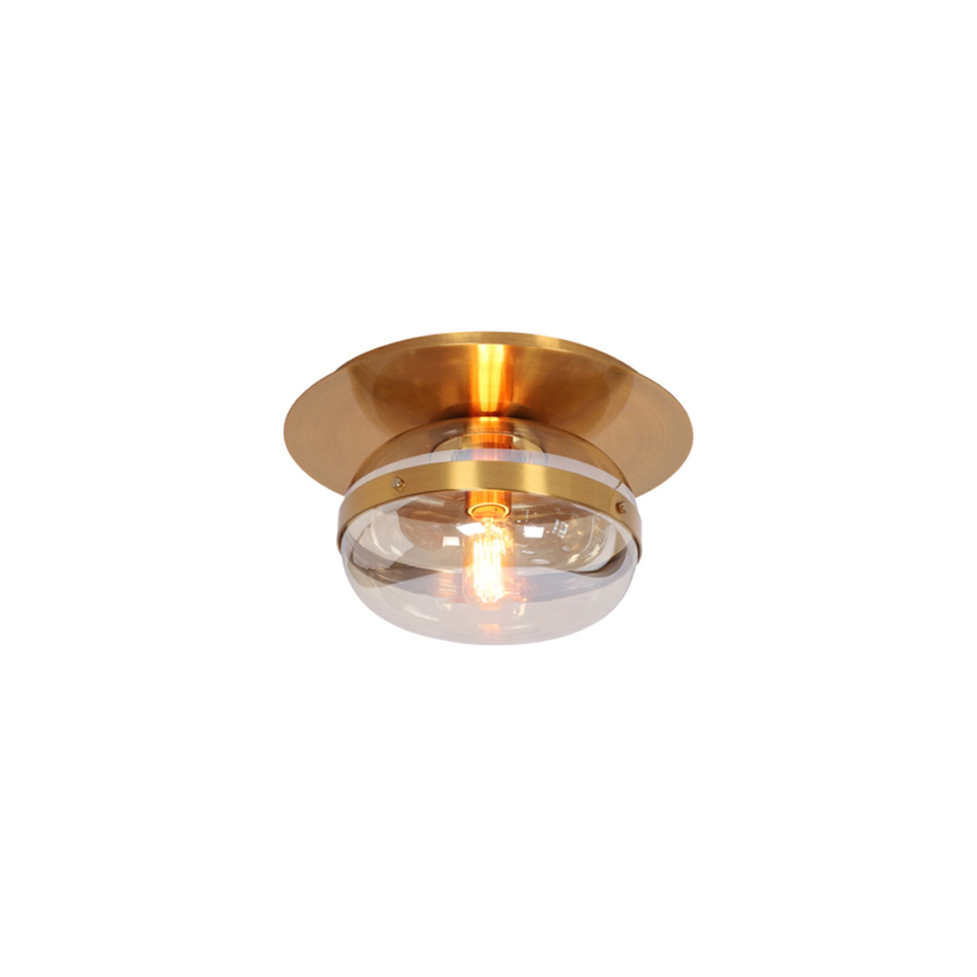 Nottingham Flush Mount Light Brass Finish - Bees Lighting