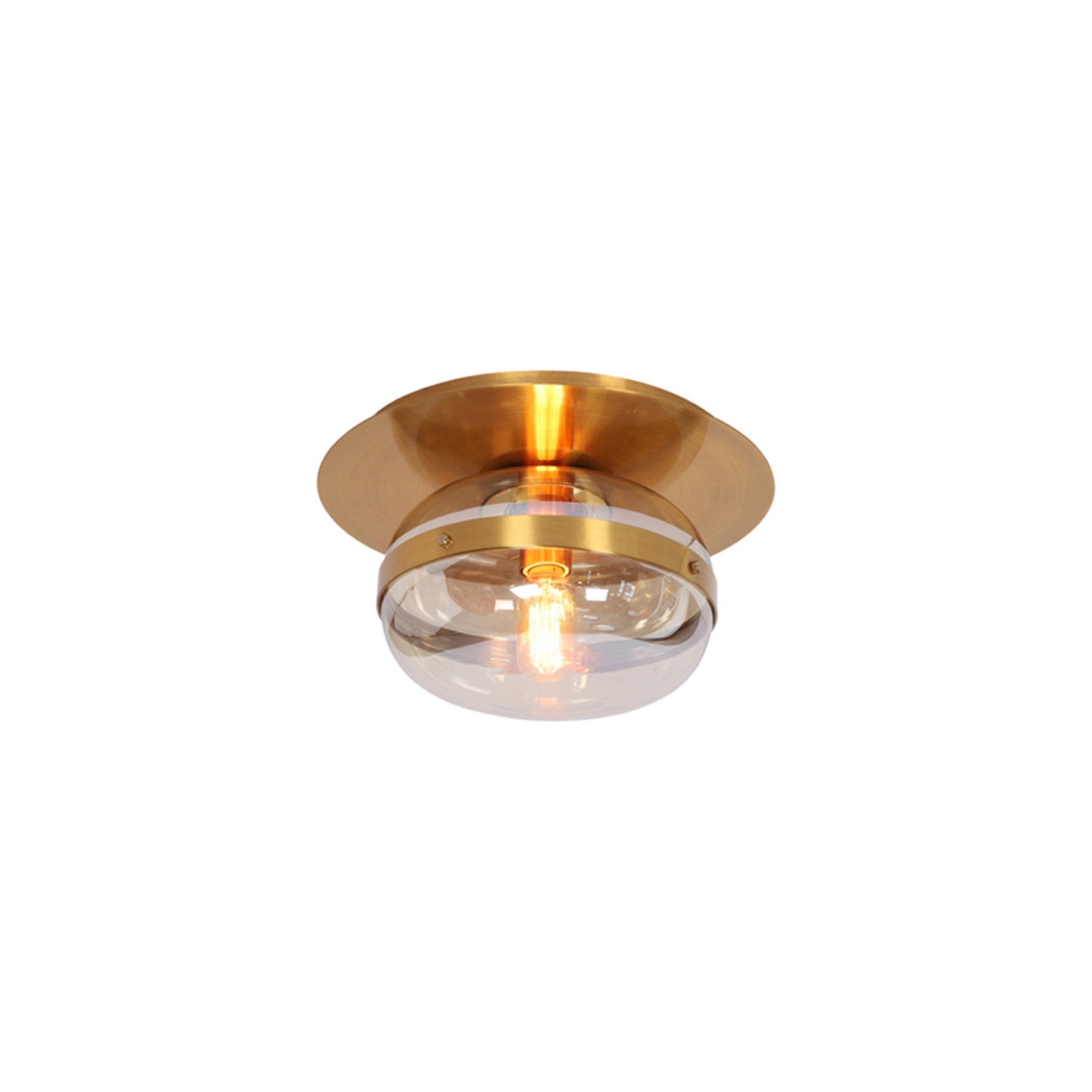 Nottingham Flush Mount Light Brass Finish - Bees Lighting