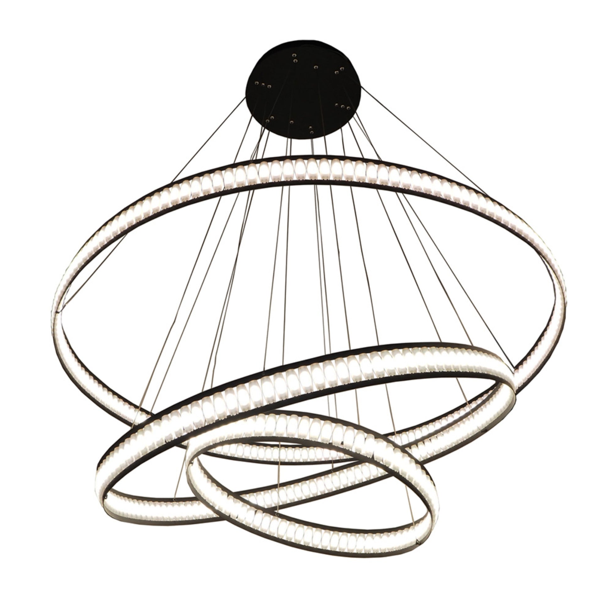 Forster 3-Tiers 60" LED Grand Chandelier, Black Finish - Bees Lighting