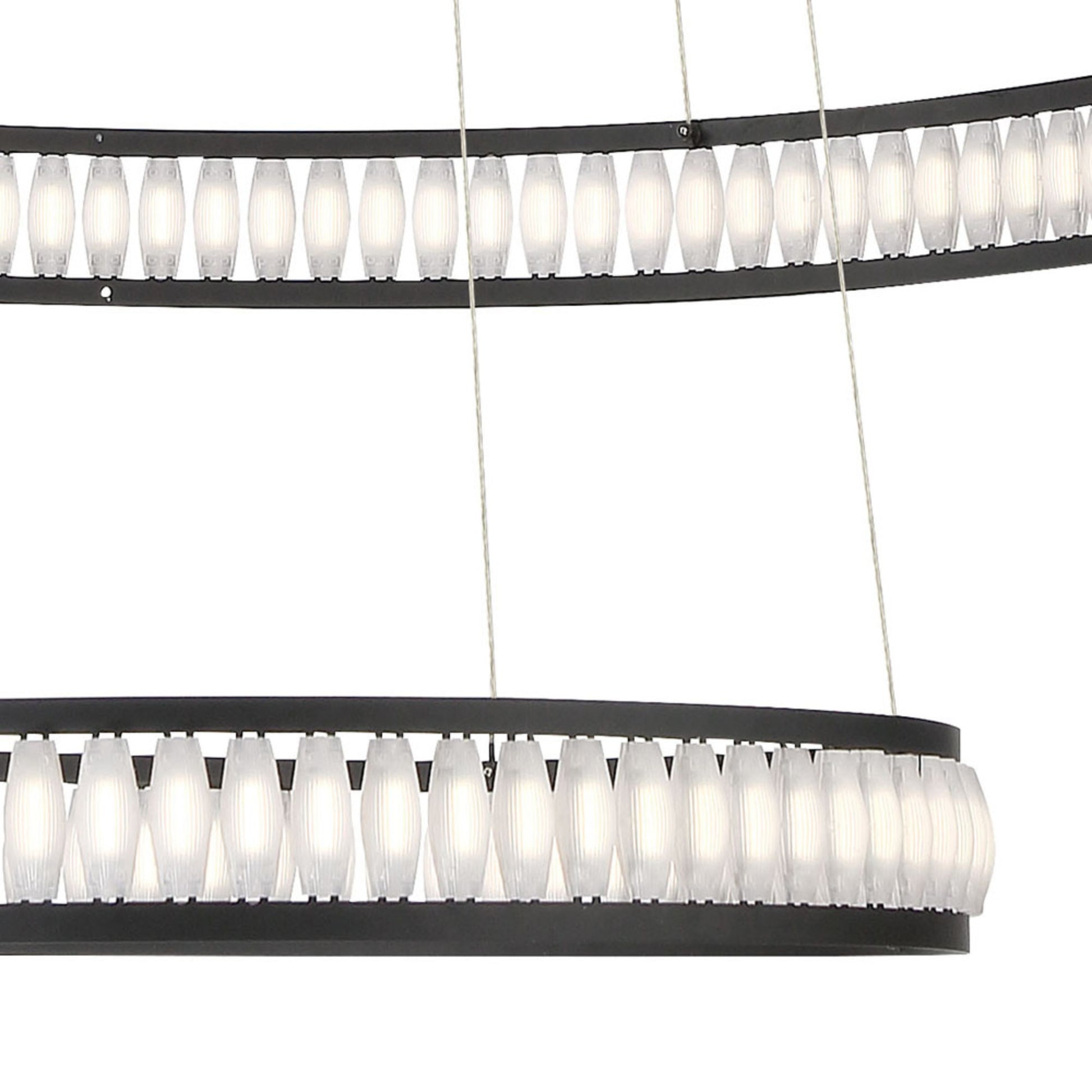 Forster 3-Tiers 60" LED Grand Chandelier, Black Finish - Bees Lighting