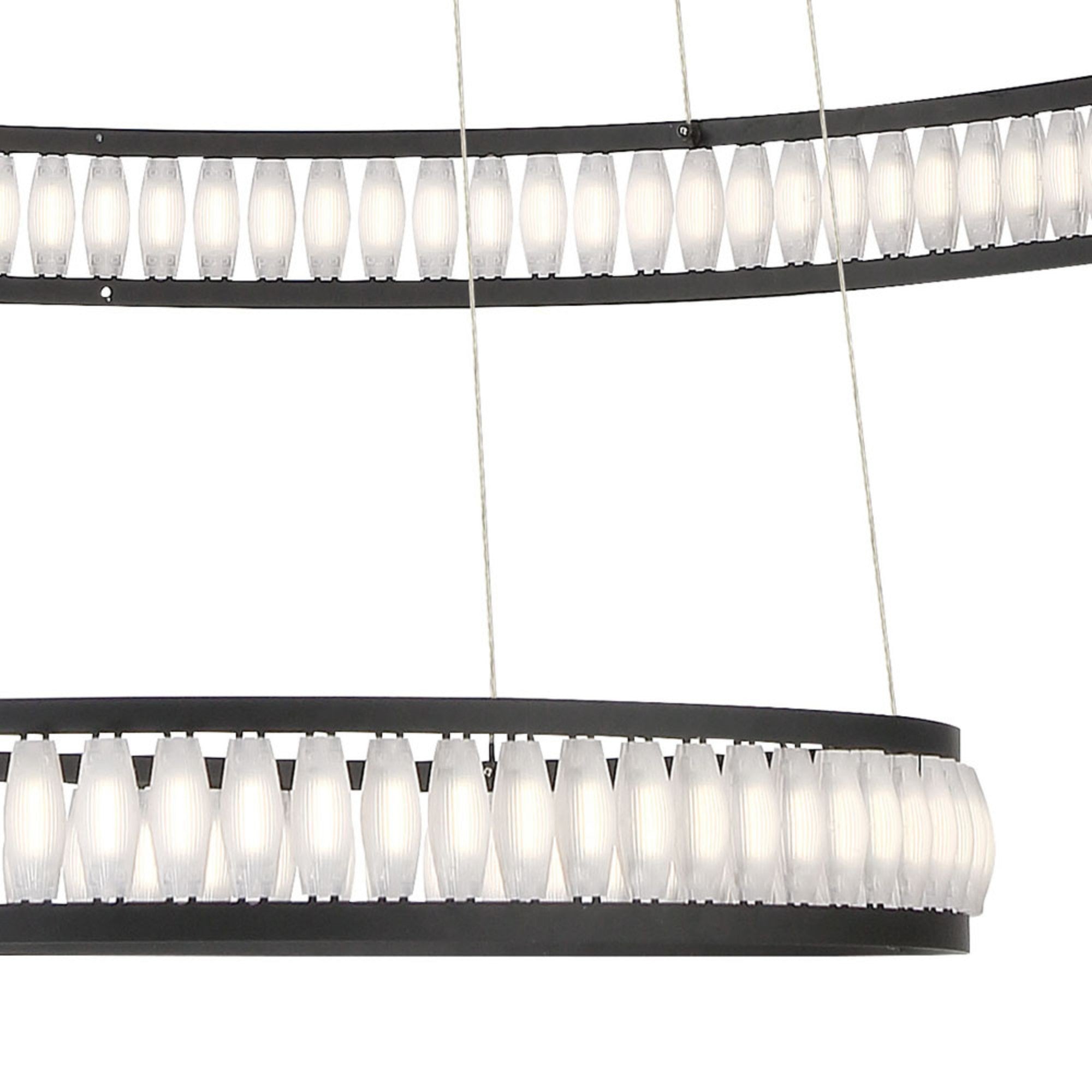 Forster 3-Tiers 60" LED Grand Chandelier, Black Finish - Bees Lighting