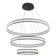 Forster 3-Tiers 60" LED Grand Chandelier, Black Finish - Bees Lighting