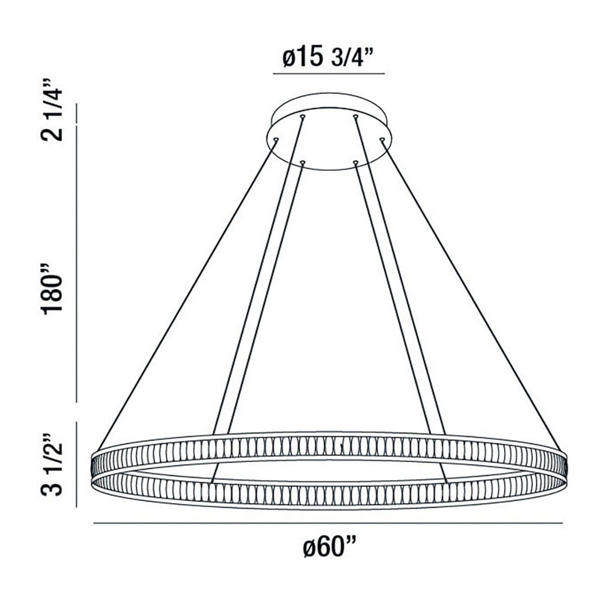 Forster 60" LED Grand Chandelier, Black Finish - Bees Lighting