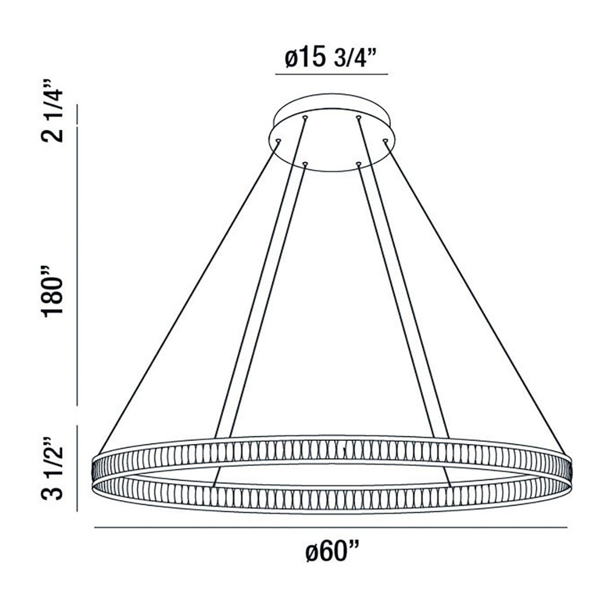 Forster 60" LED Grand Chandelier, Black Finish - Bees Lighting