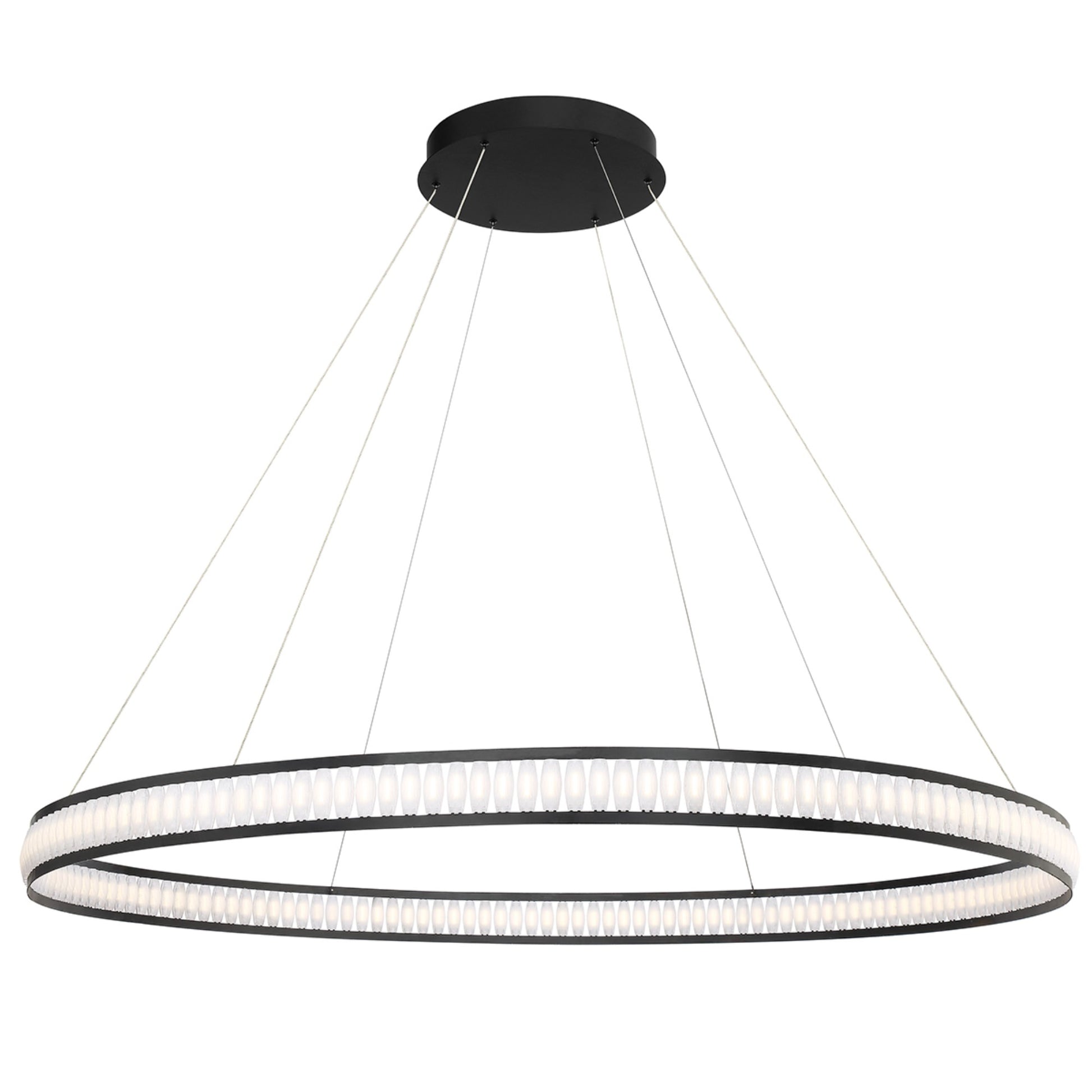 Forster 60" LED Grand Chandelier, Black Finish - Bees Lighting