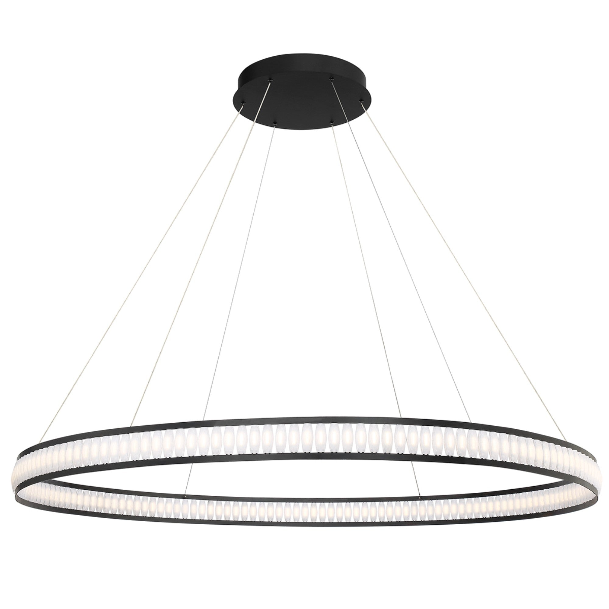 Forster 60" LED Grand Chandelier, Black Finish - Bees Lighting