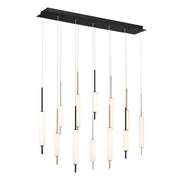 Cumberland 12-Light 40" LED Multi Drop Chandelier, Black & Gold & Nickel Finish - Bees Lighting