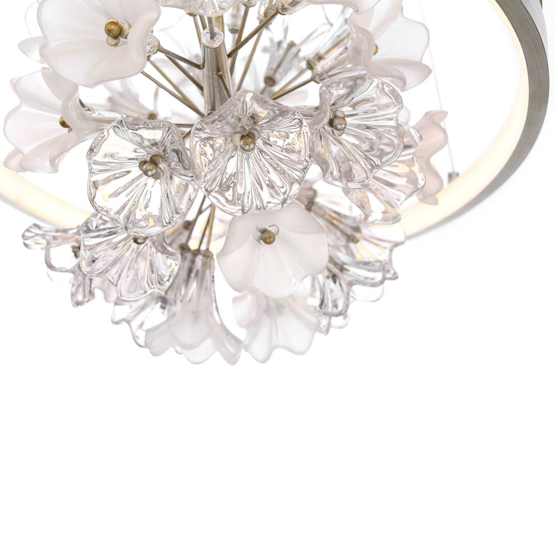 Clayton 26" LED Chandelier, Brushed Silver Finish - Bees Lighting