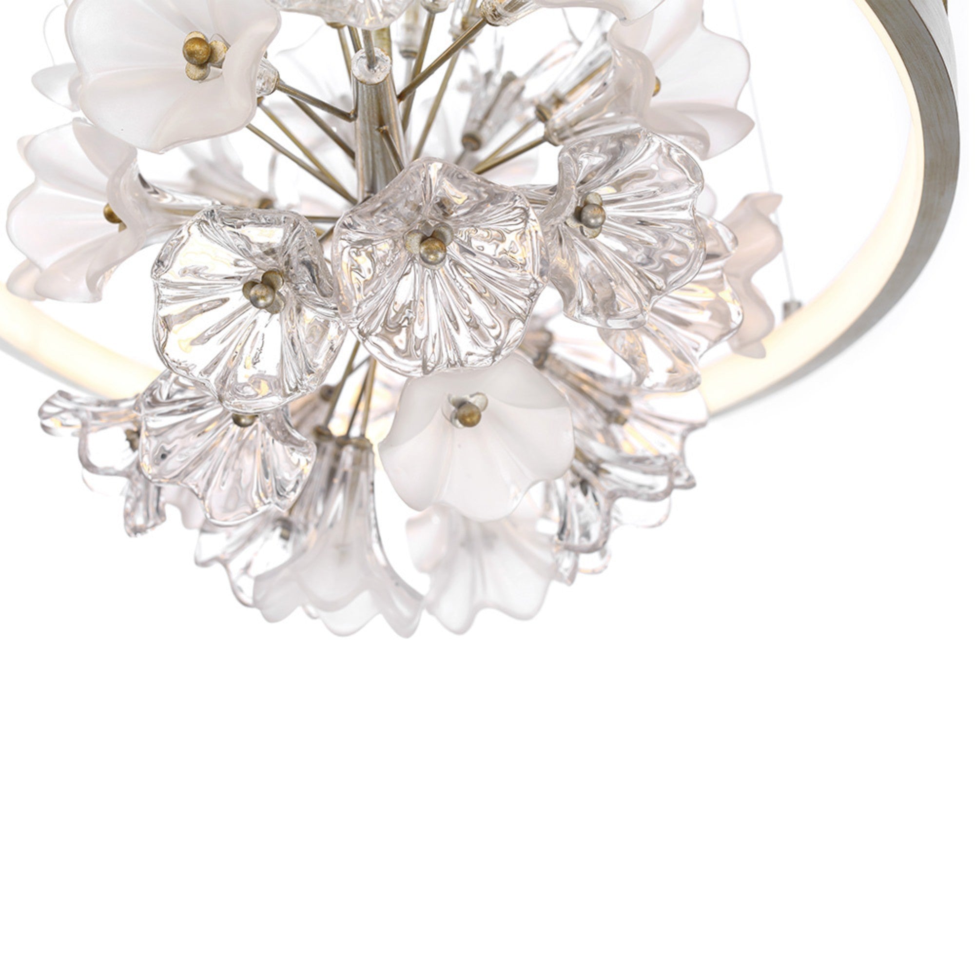 Clayton 26" LED Chandelier, Brushed Silver Finish - Bees Lighting