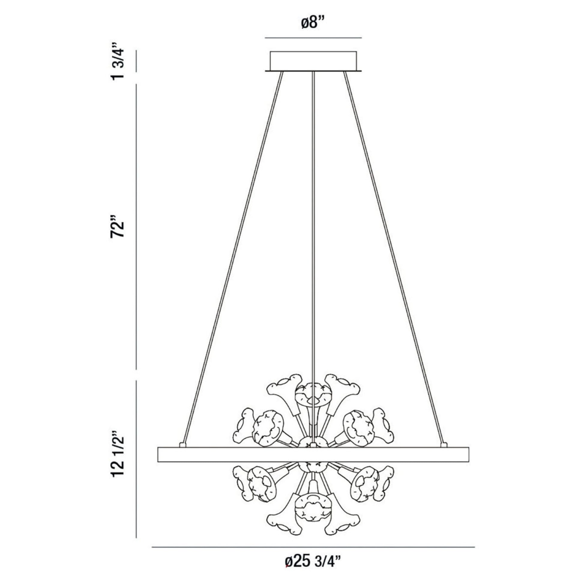 Clayton 26" LED Chandelier, Brushed Silver Finish - Bees Lighting