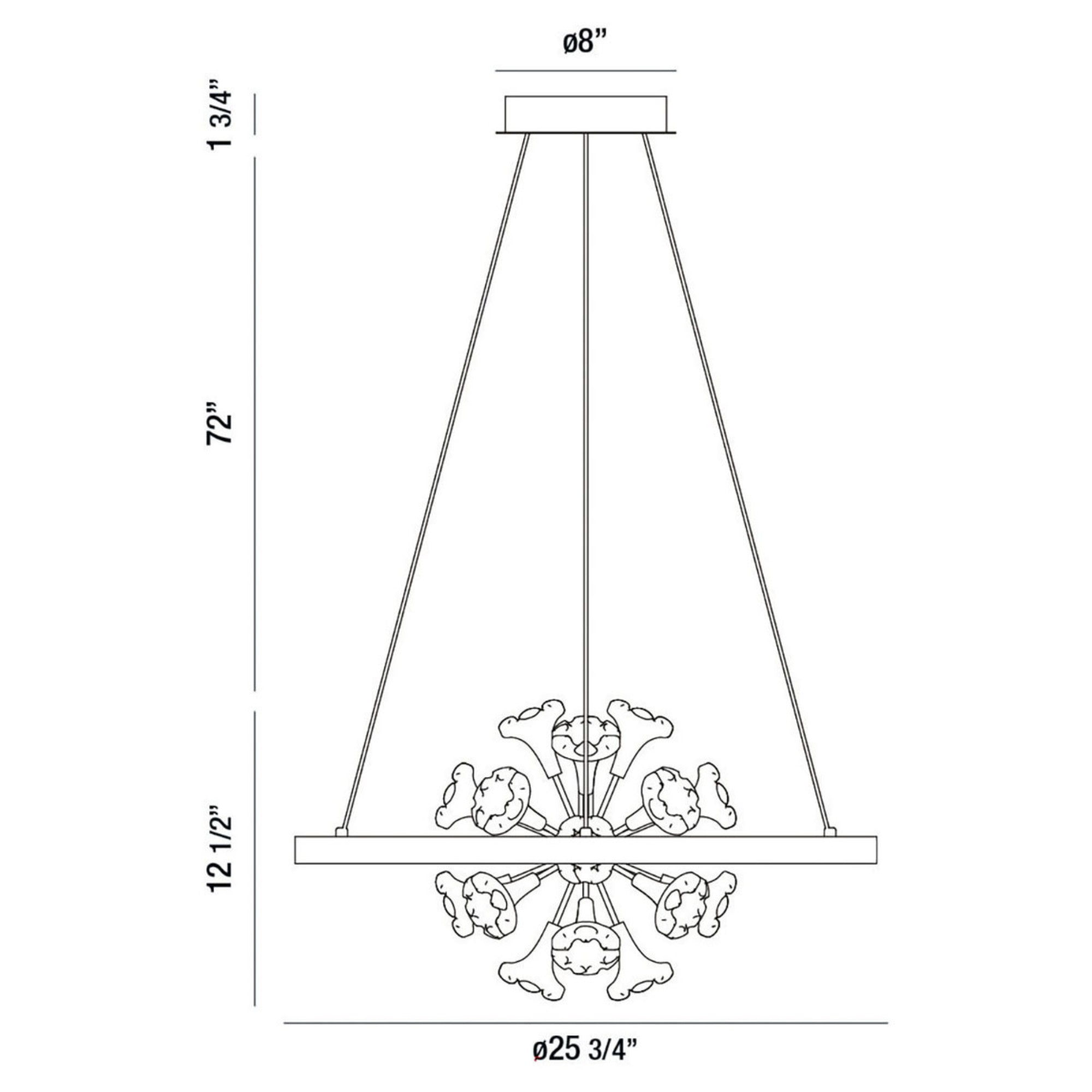 Clayton 26" LED Chandelier, Brushed Silver Finish - Bees Lighting