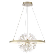 Clayton 26" LED Chandelier, Brushed Silver Finish - Bees Lighting