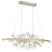 Clayton 43" LED Chandelier, Brushed Silver Finish - Bees Lighting