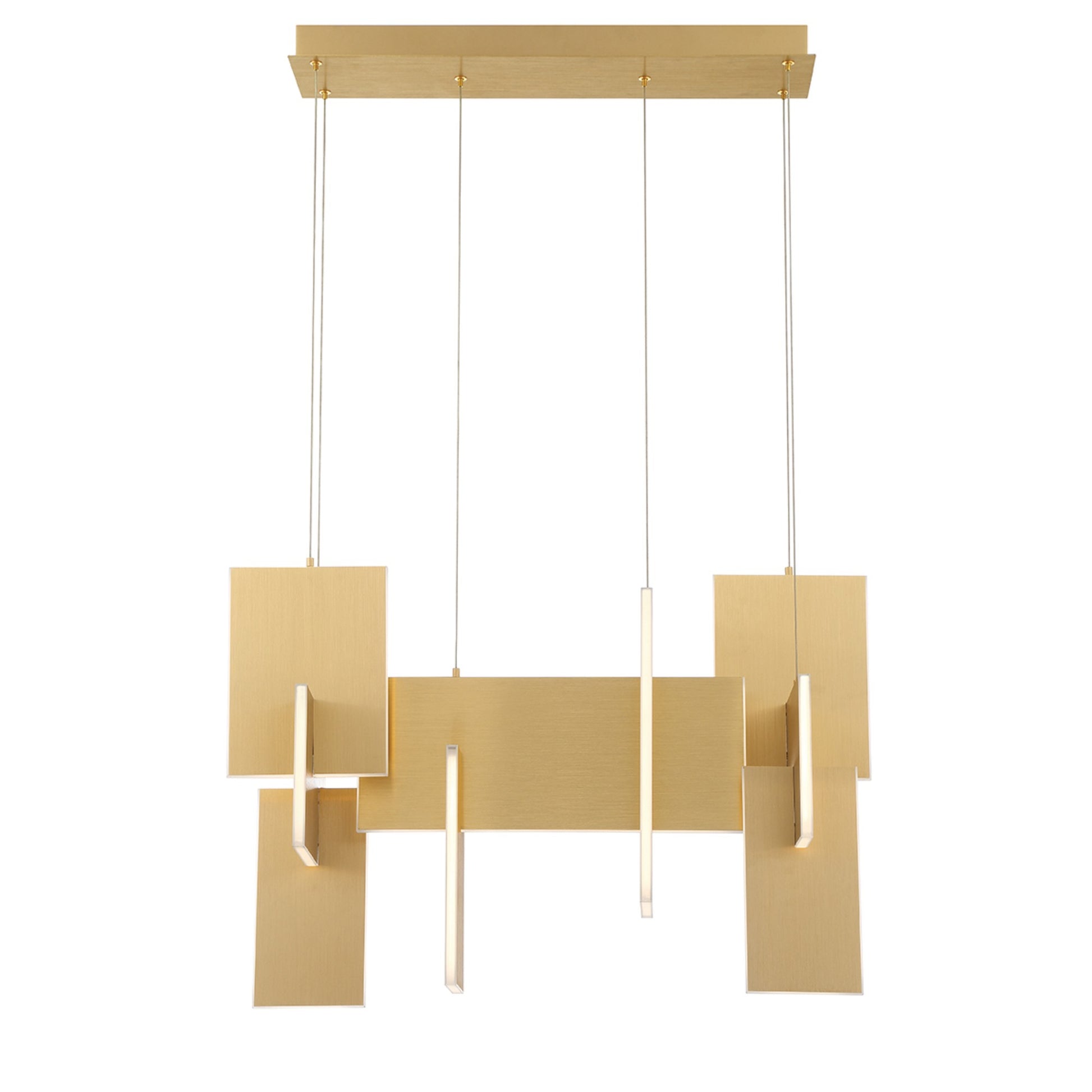 Coburg 3-Light 33" LED Chandelier, Gold Finish - Bees Lighting