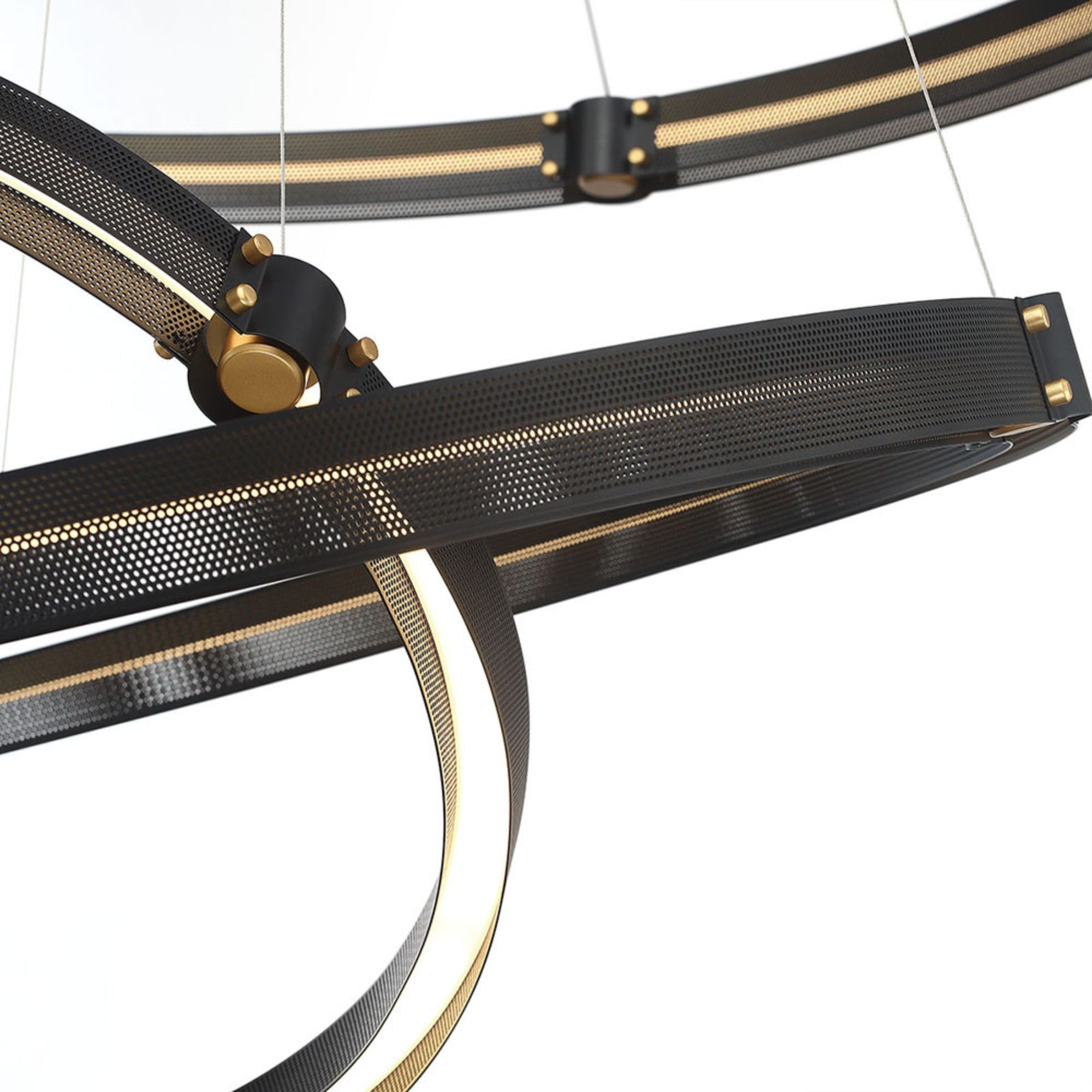 Admiral 2-Tiers 62" LED Grand Chandelier, Gold & Black Finish - Bees Lighting