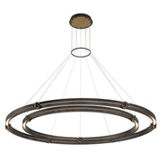 Admiral 2-Tiers 62" LED Grand Chandelier, Gold & Black Finish - Bees Lighting