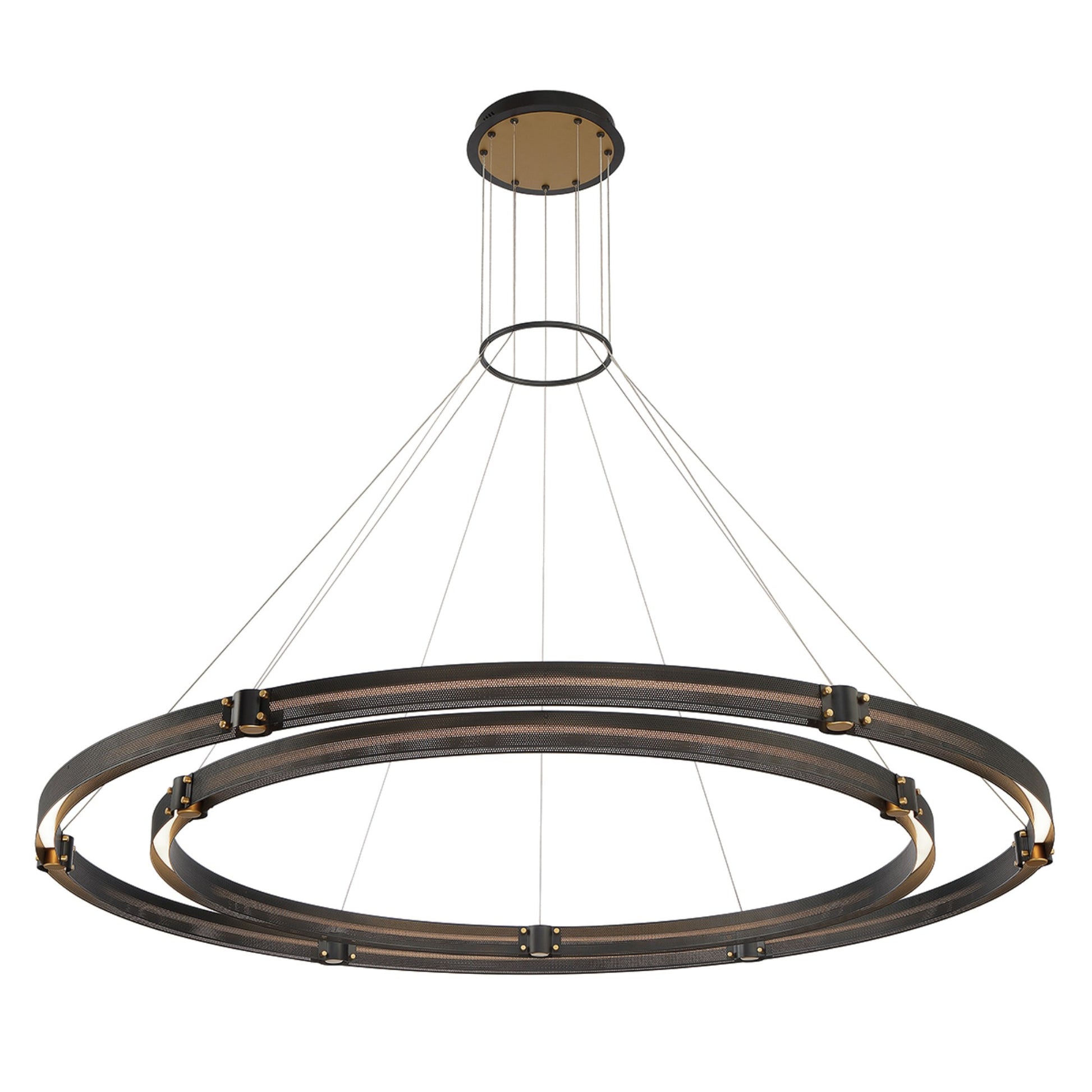 Admiral 2-Tiers 62" LED Grand Chandelier, Gold & Black Finish - Bees Lighting