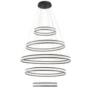 Forster 5-Tiers 60" LED Grand Chandelier, Black Finish - Bees Lighting