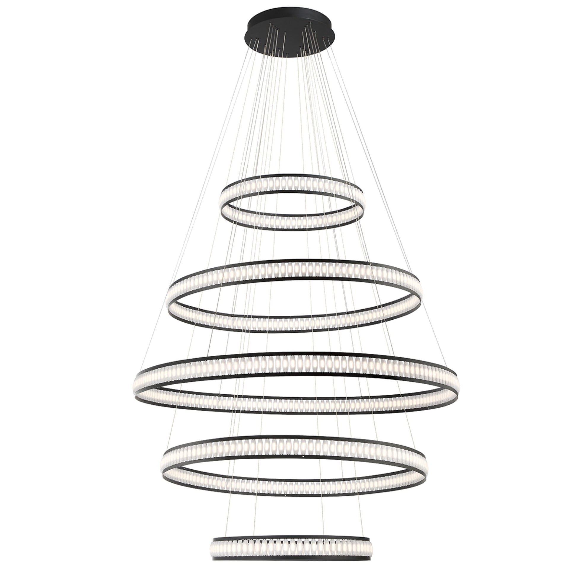 Forster 5-Tiers 60" LED Grand Chandelier, Black Finish - Bees Lighting
