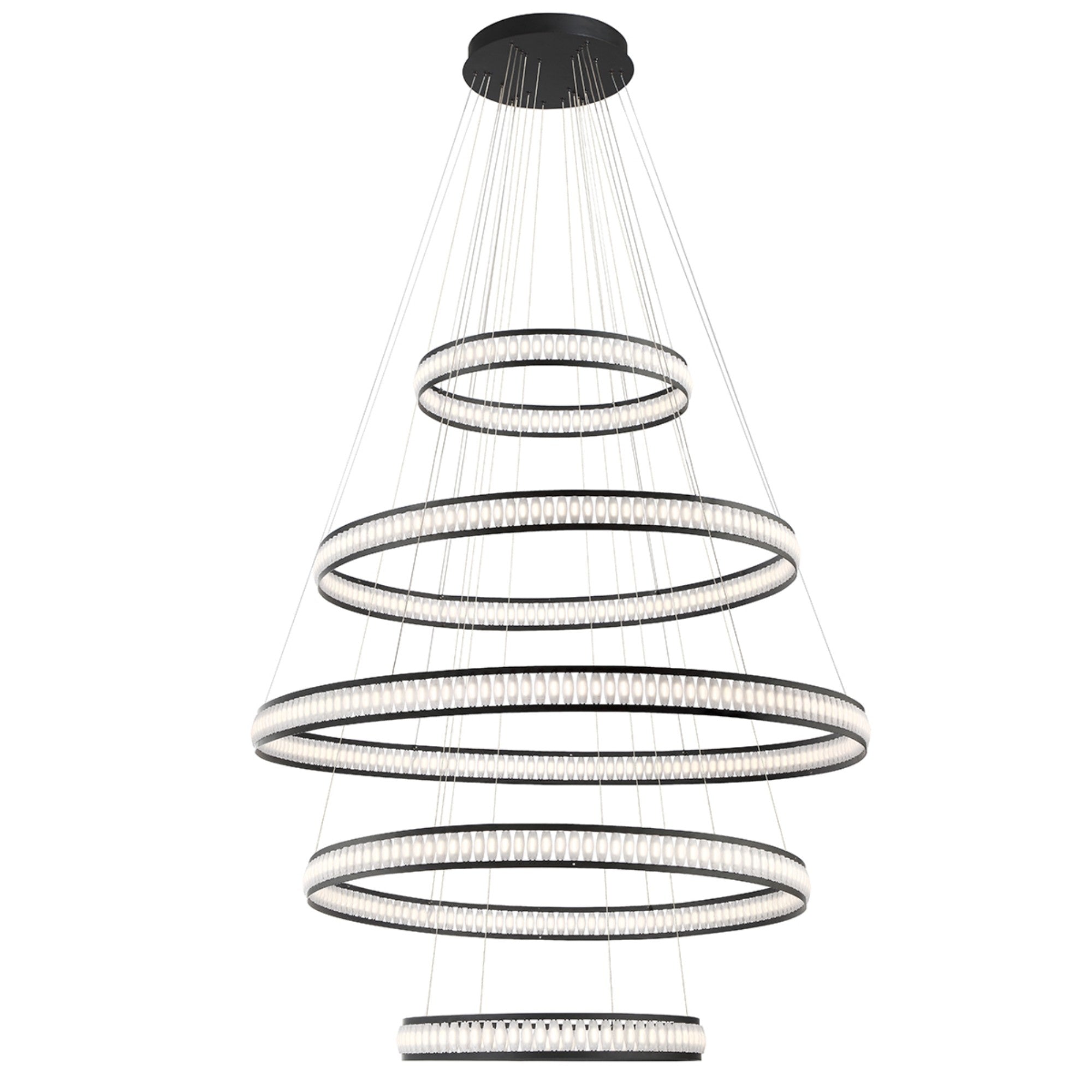 Forster 5-Tiers 60" LED Grand Chandelier, Black Finish - Bees Lighting