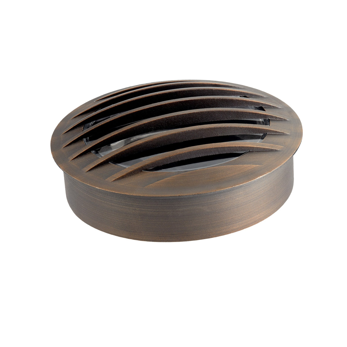 Kichler 12V rock guard with slotted brass top, round profile