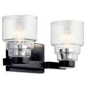 Vionnet 15" 2-Light Bath Vanity Light, Black Finish - Bees Lighting