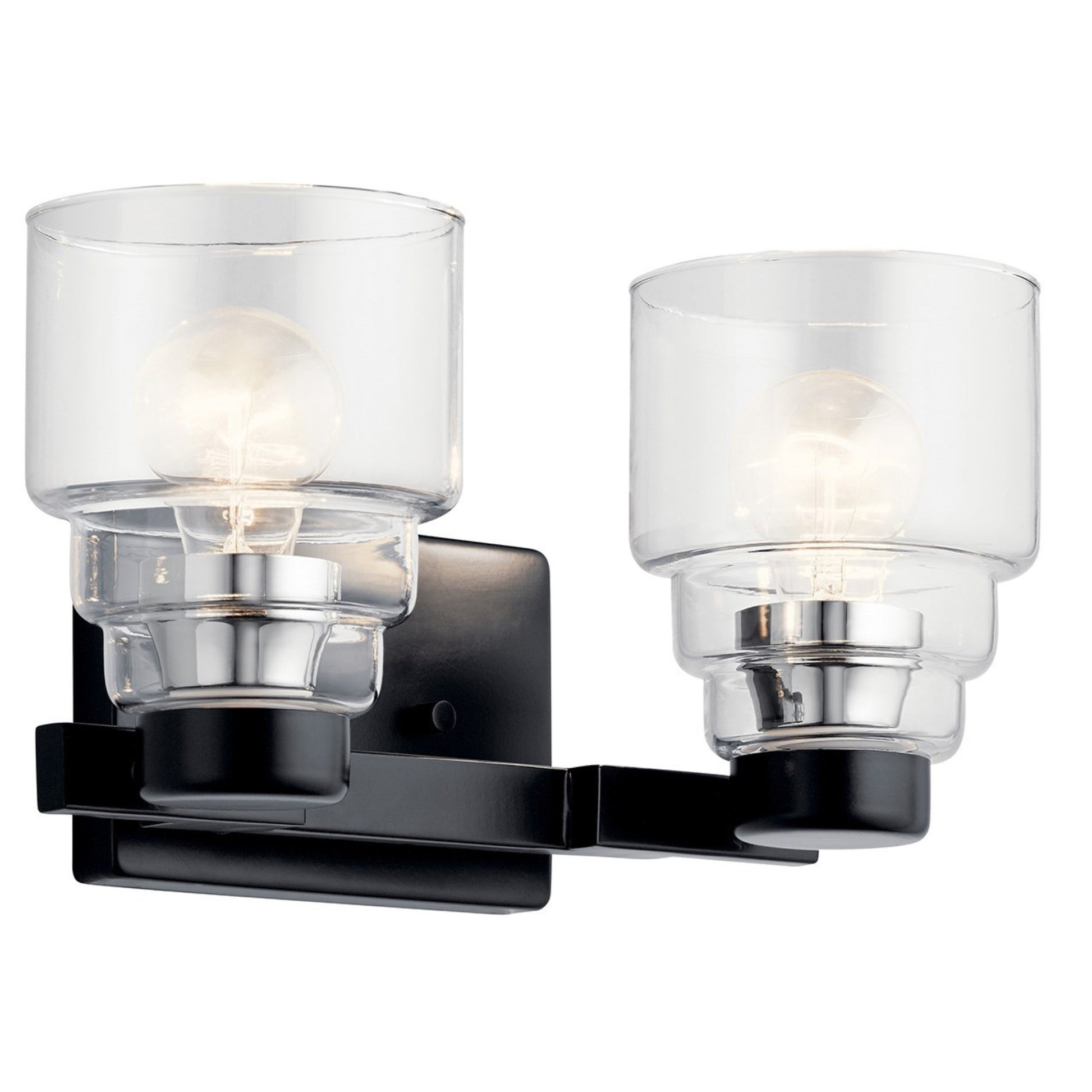 Vionnet 15" 2-Light Bath Vanity Light, Black Finish - Bees Lighting