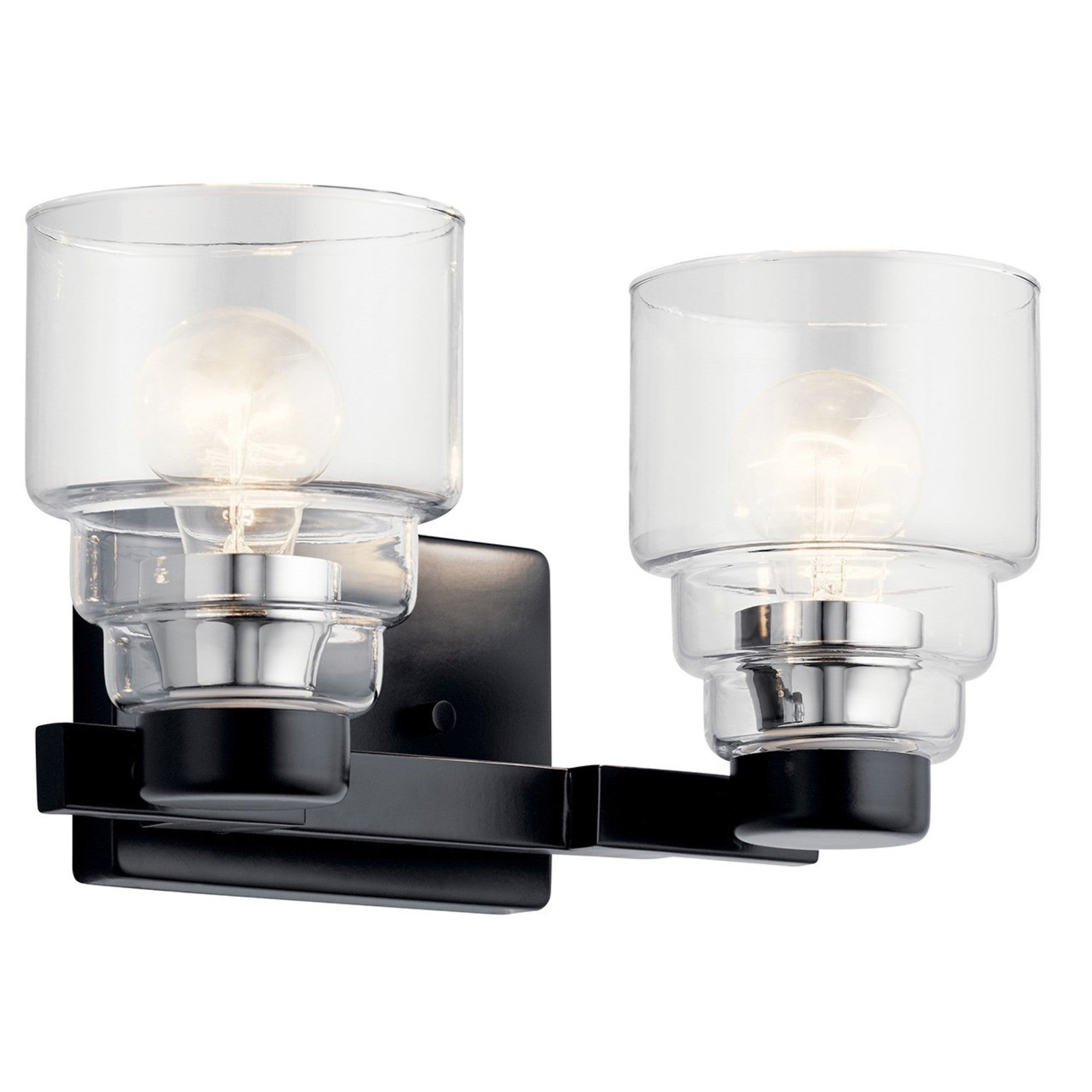 Vionnet 15" 2-Light Bath Vanity Light, Black Finish - Bees Lighting