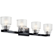 Vionnet 34" 4-Light Bath Vanity Light, Black Finish - Bees Lighting