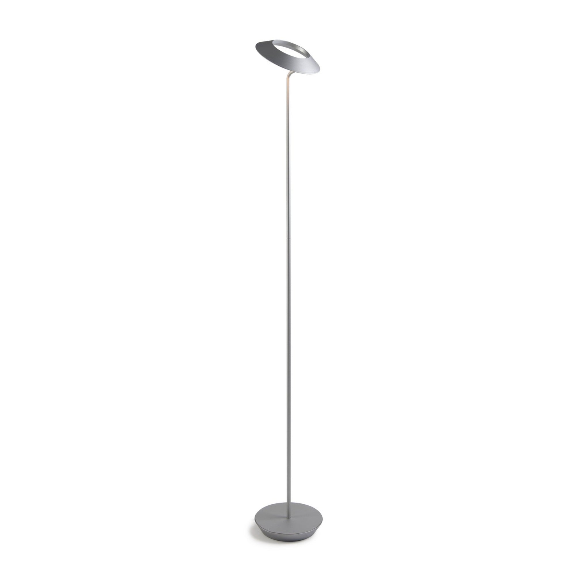 Royyo Silver with Silver Contemporary LED Floor Lamp with USB Port - Bees Lighting