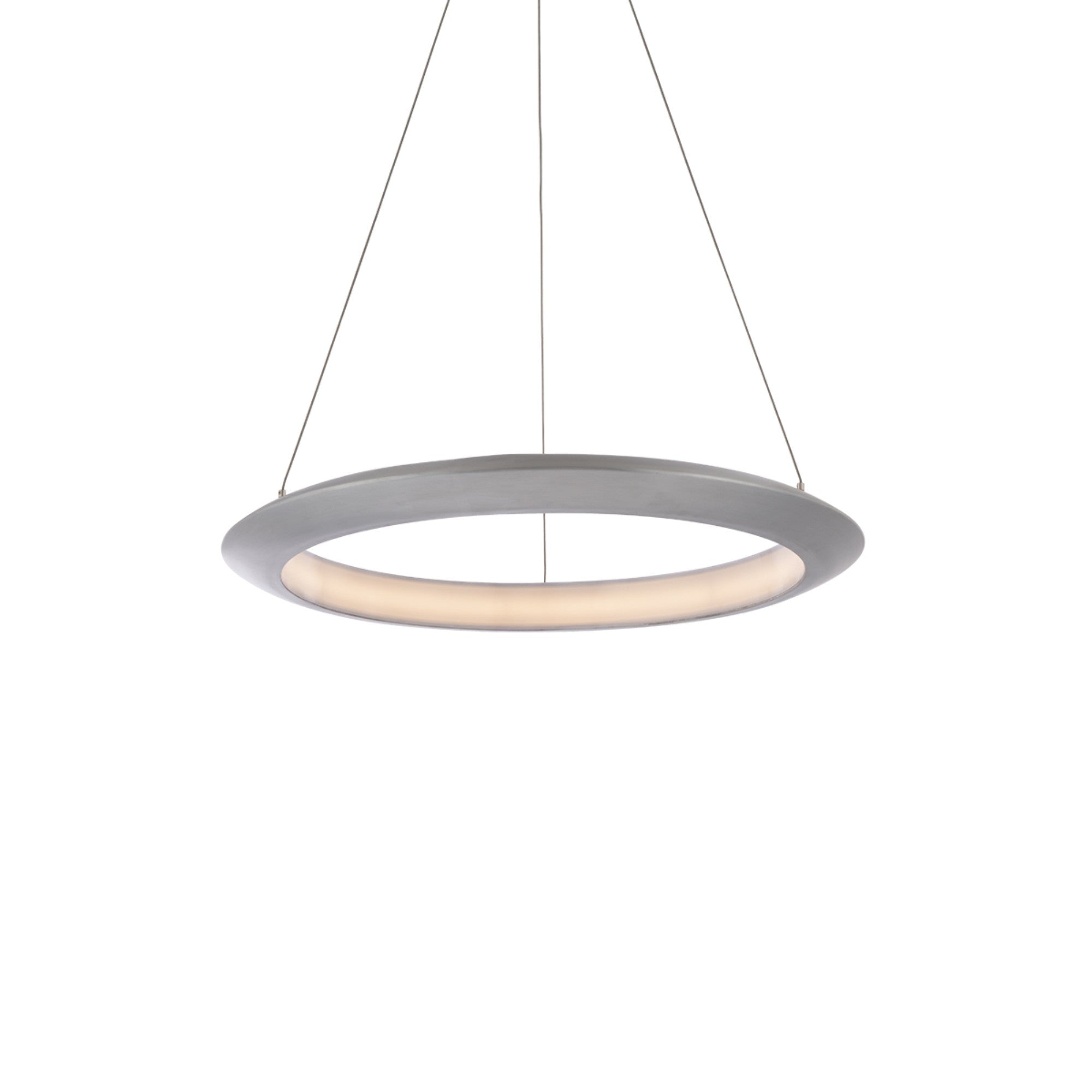The Ring 24" LED Pendant, 2700K, Brushed Aluminum Finish - Bees Lighting