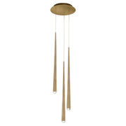 Cascade 12" 3-Light LED Pendant, Aged Brass Finish, Crystal Cap - Bees Lighting
