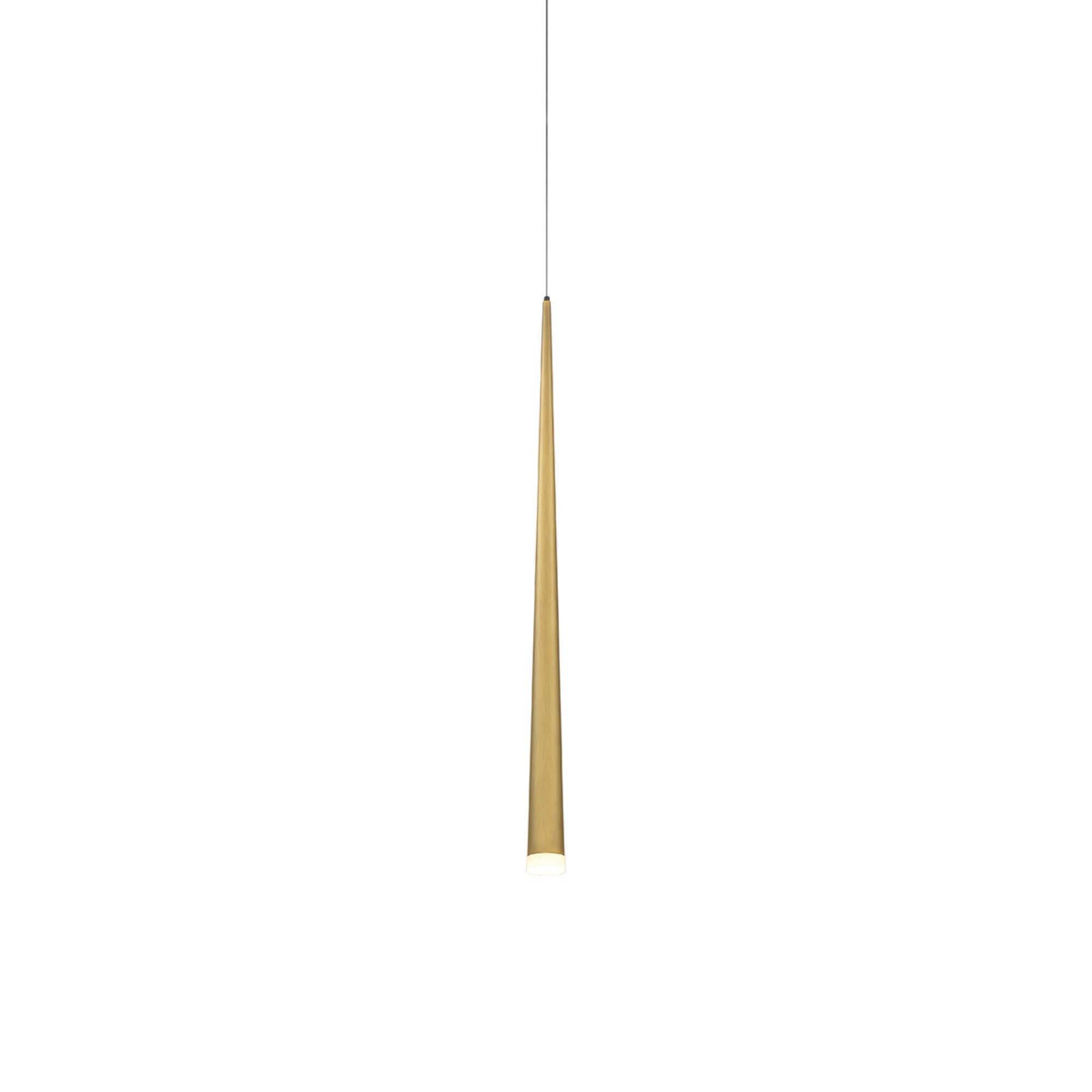 Cascade 28" LED Mini Pendant, Aged Brass Finish, Crystal Cap - Bees Lighting