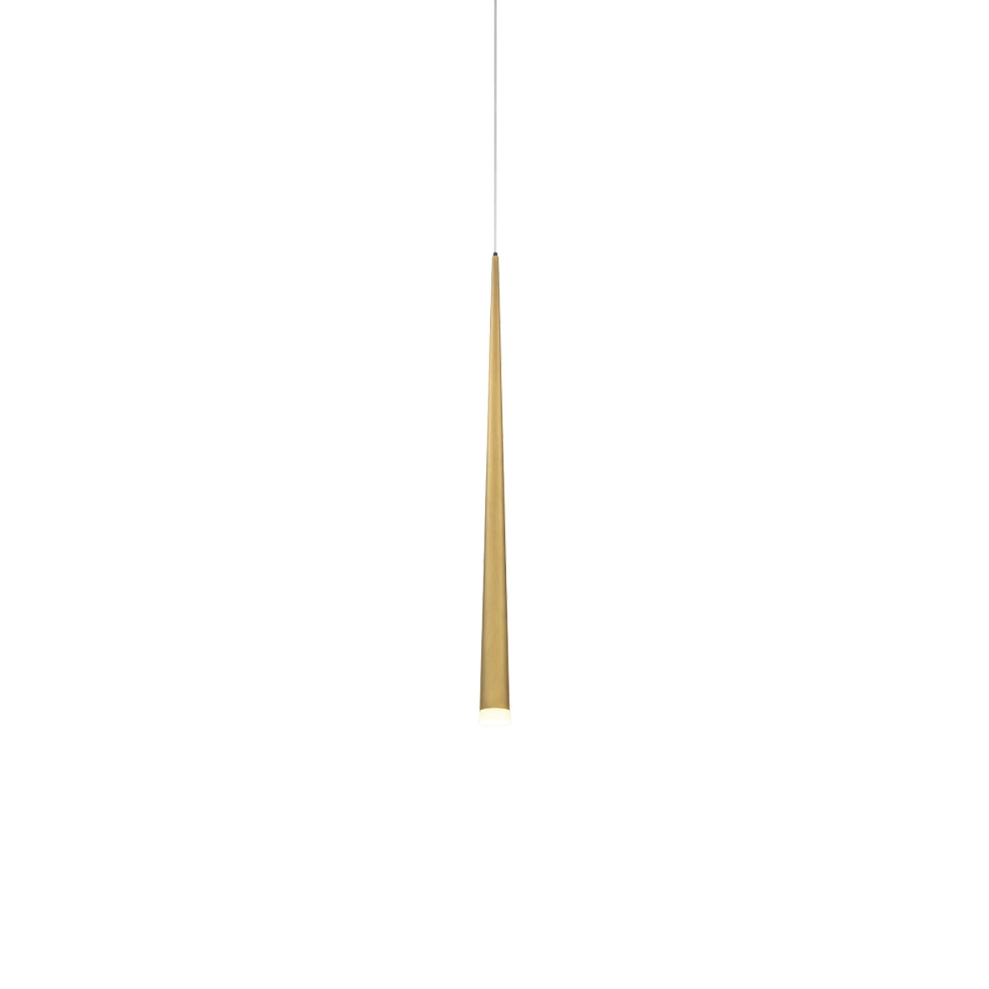 Cascade 37" LED Mini Pendant, Aged Brass Finish, Crystal Cap - Bees Lighting