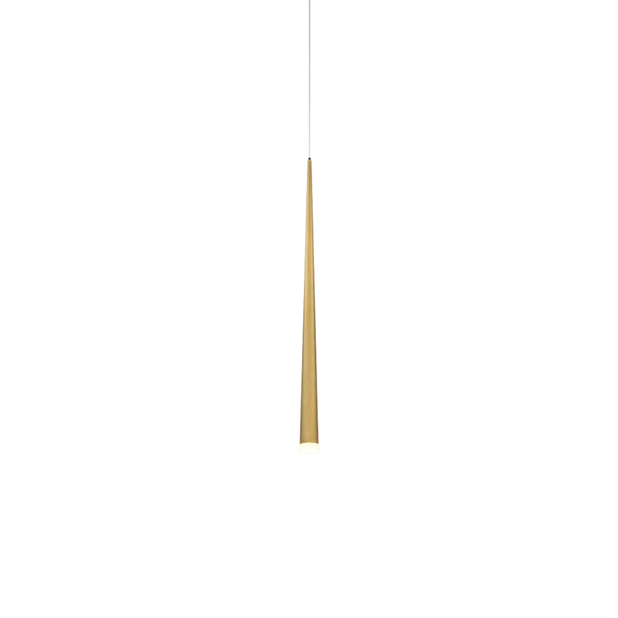 Cascade 37" LED Mini Pendant, Aged Brass Finish, Crystal Cap - Bees Lighting