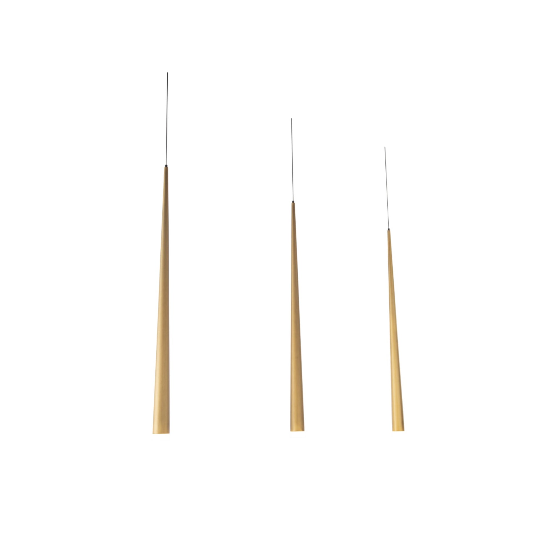 Cascade 40" 14-Light LED Pendant, Aged Brass Finish, Etched Cap - Bees Lighting