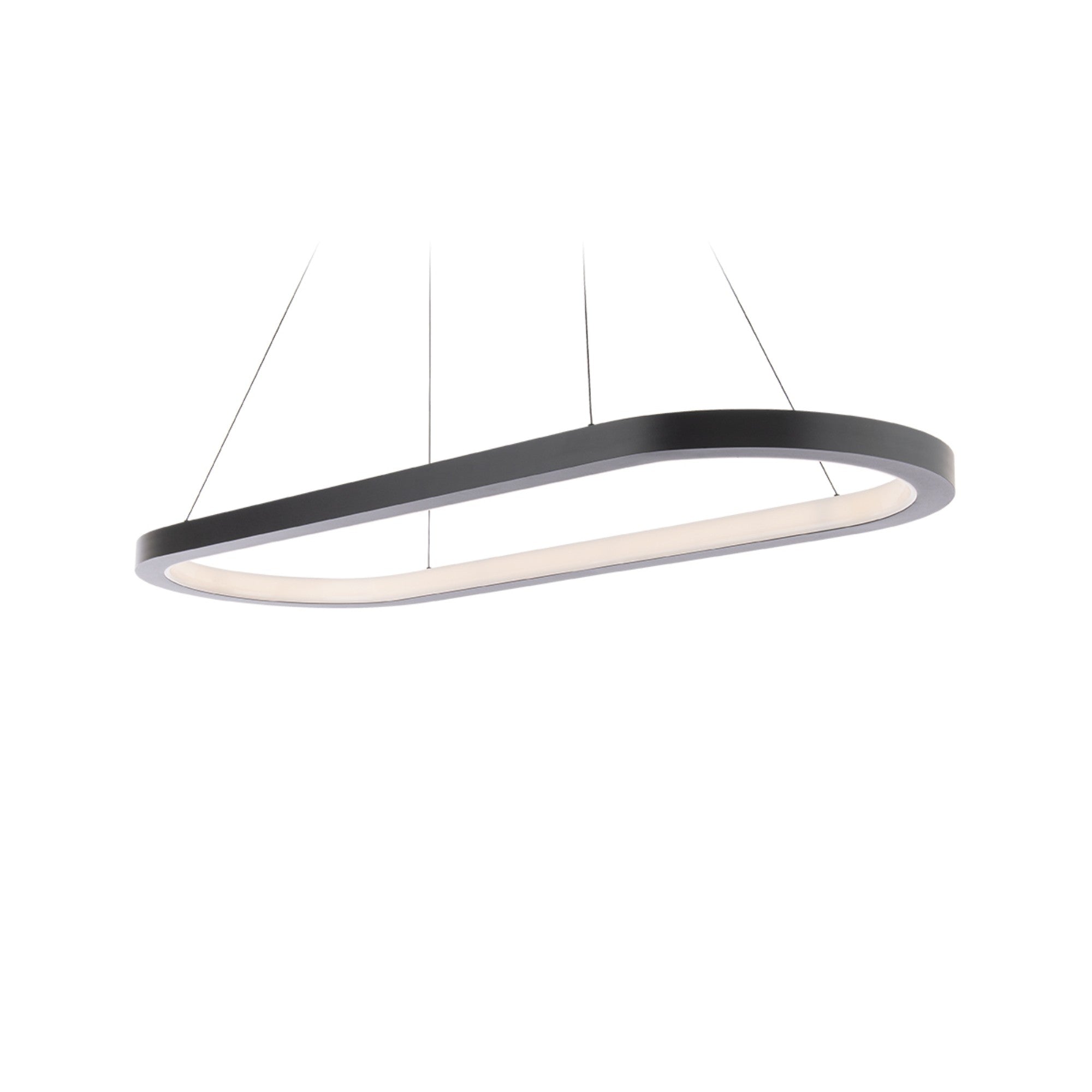 Racetrack 46" LED Linear Pendant, 2700K, Black Finish - Bees Lighting