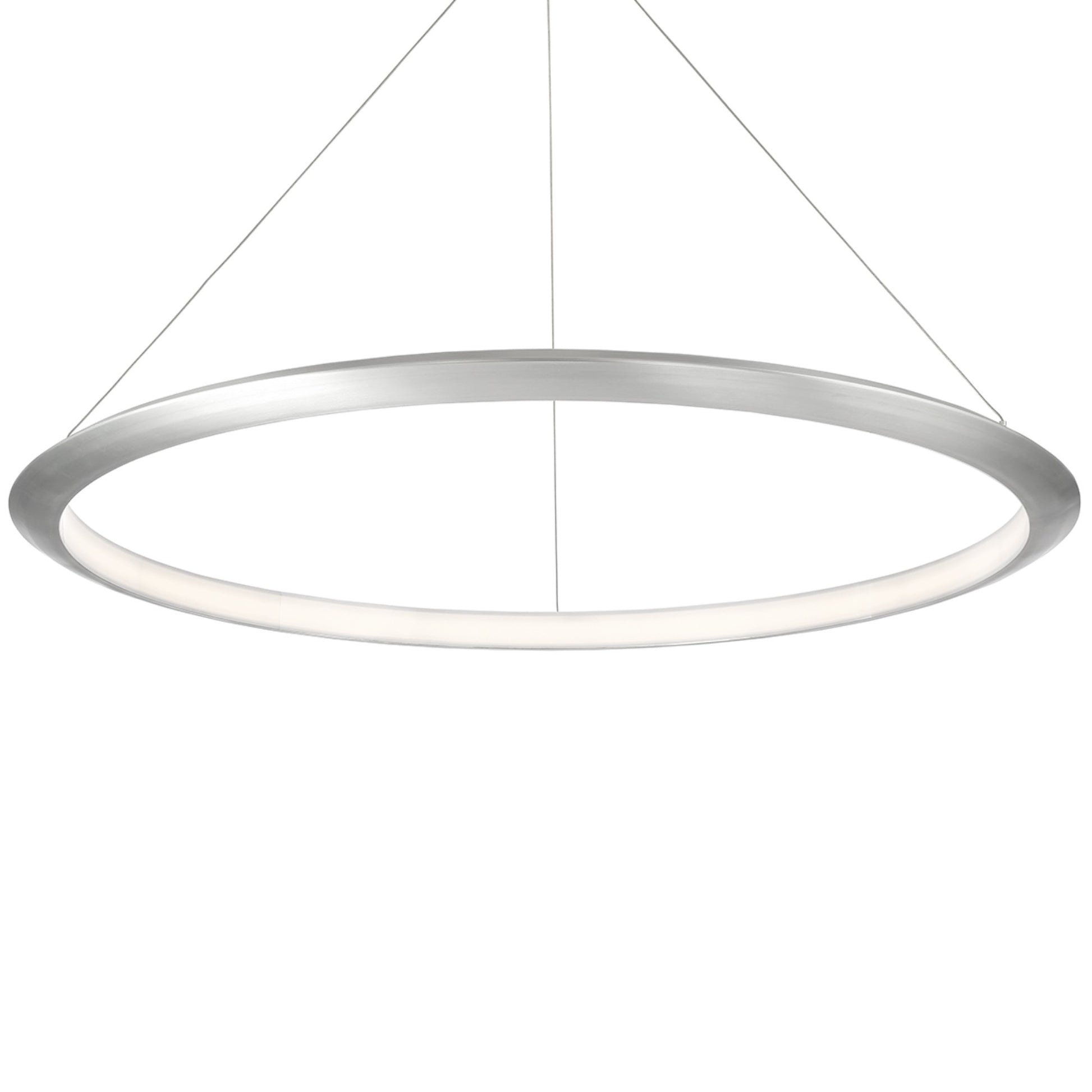 The Ring 48" LED Pendant, 2700K, Brushed Aluminum Finish - Bees Lighting