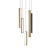 Chaos 17" 5-Light LED Pendant, Black/Aged Brass Finish - Bees Lighting
