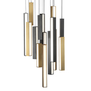 Chaos 23" 15-Light LED Pendant, Black/Aged Brass Finish - Bees Lighting