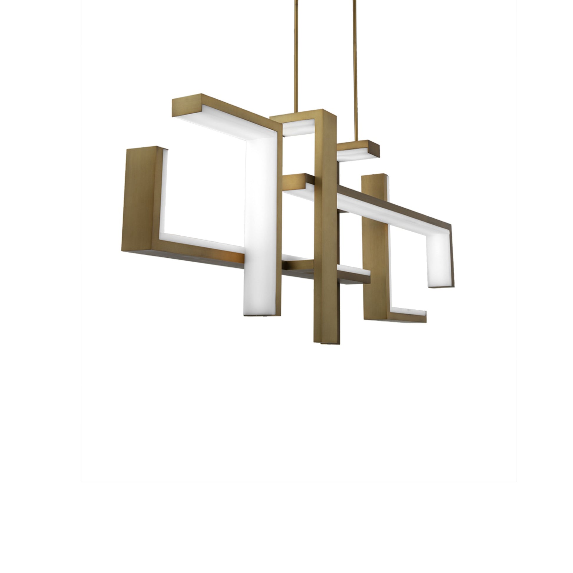 Jackal 56" LED Linear Pendant, Aged Brass Finish - Bees Lighting