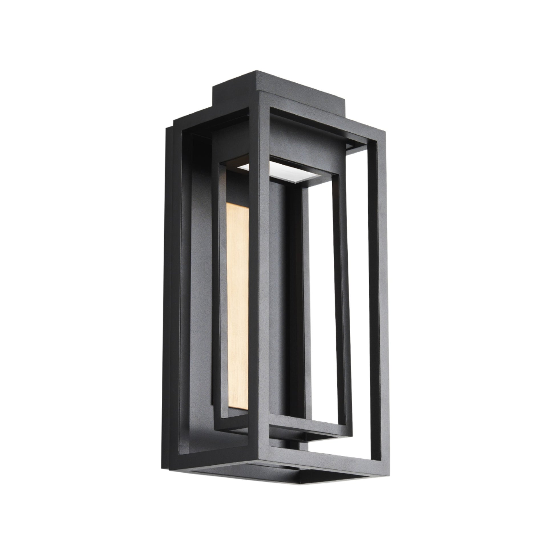 Dorne 14" LED Outdoor Wall Sconce, Black & Aged Brass Finish - Bees Lighting
