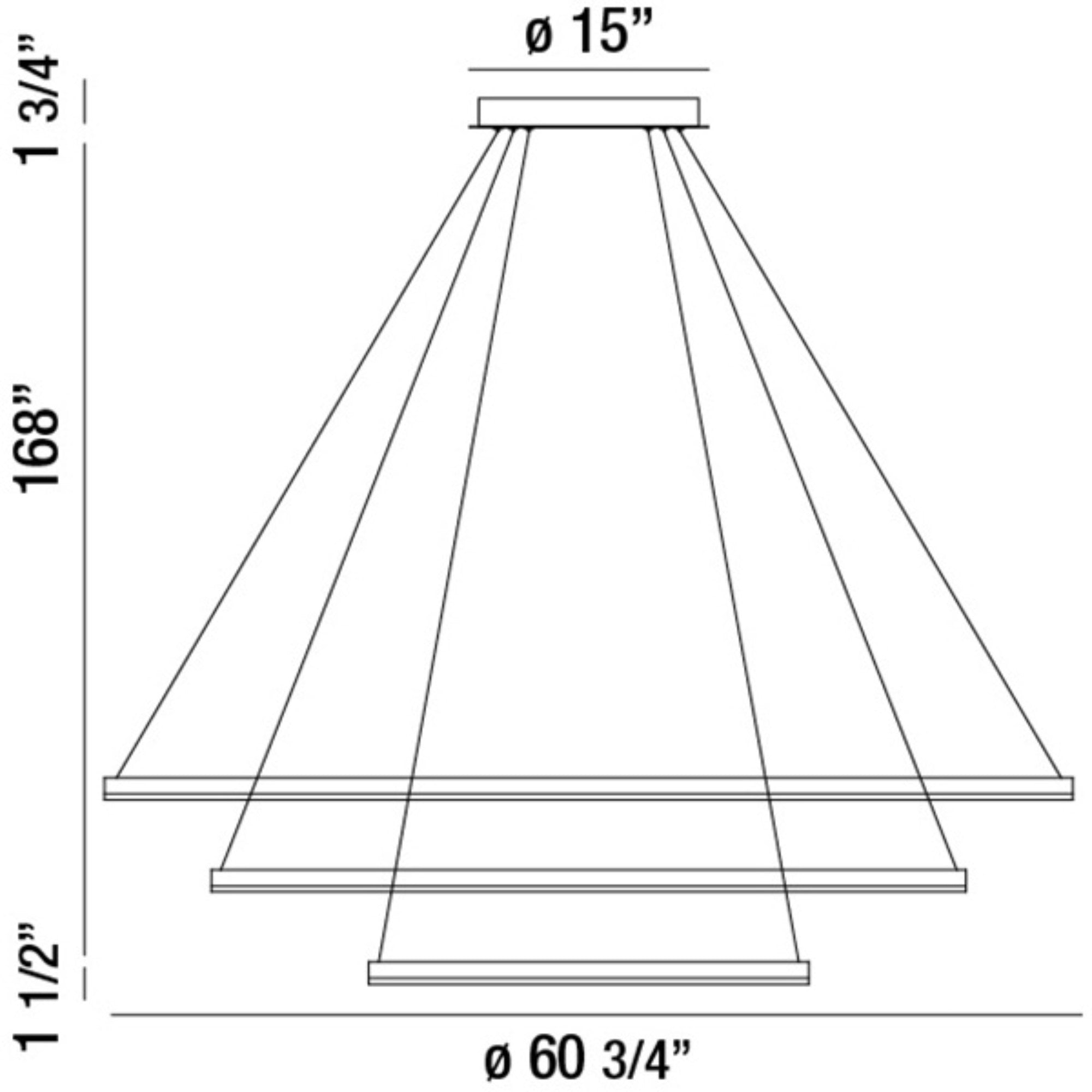 Spunto 3-Tiers 62" LED Grand Chandelier, Black Finish - Bees Lighting
