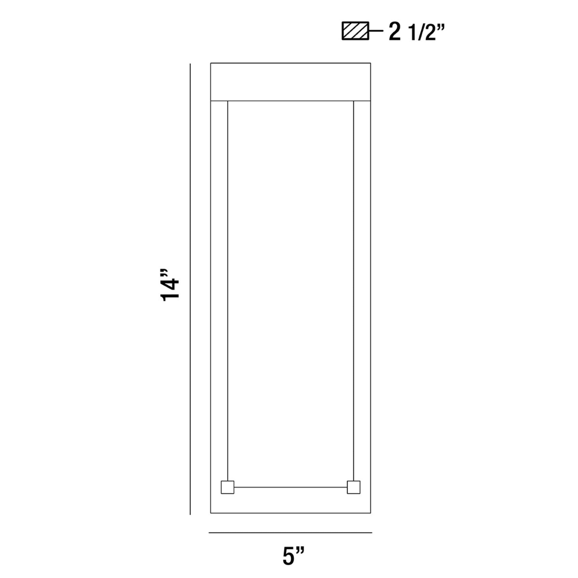 Kabo 14" LED Outdoor Wall Sconce, Silver Finish - Bees Lighting