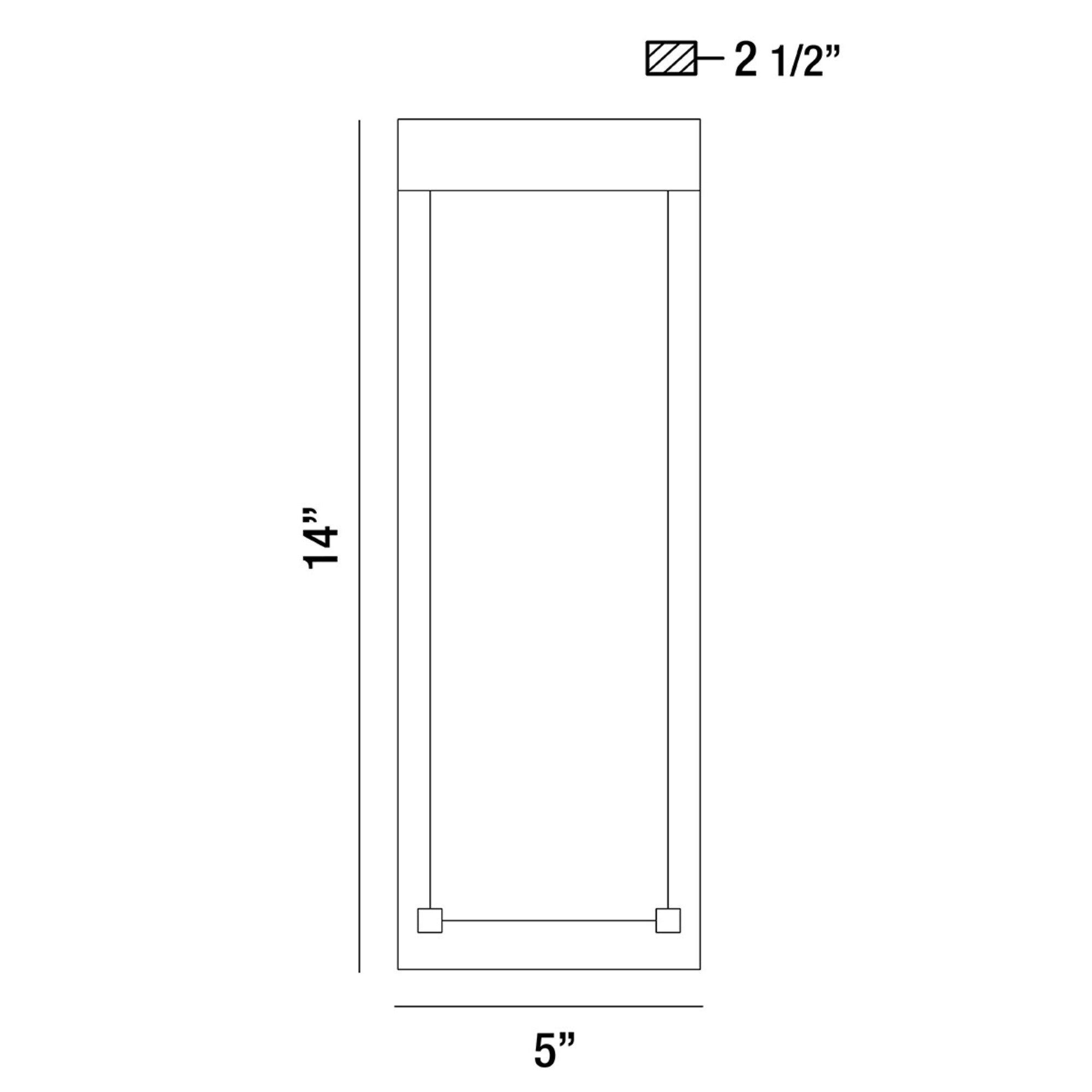 Kabo 14" LED Outdoor Wall Sconce, Silver Finish - Bees Lighting